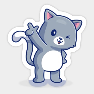 Cute Cat Pointing Sticker